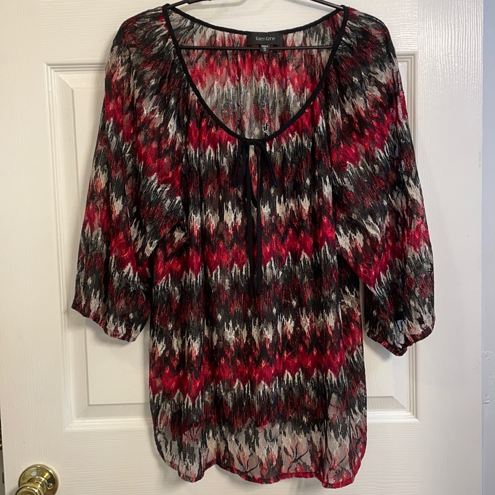 Karen Kane Gorgeous Sheer Blouse worn once! New condition